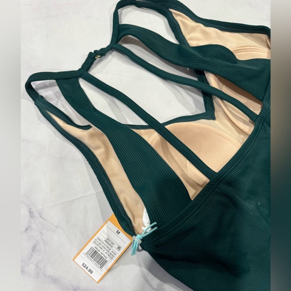 LAST PRICE🍒🤍KANA SOL tankini top deep green ribbed ✨ - Picture 3 of 8